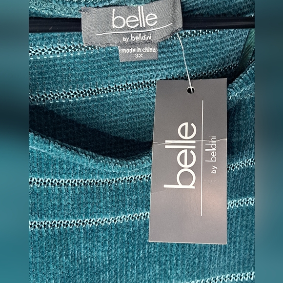 Belle By Belldini Soft Knit Plush Feel Pullover Dragonfly Tunic Top 3X NWT - Picture 2 of 5